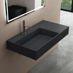 REA - Umyvadlo Archi 75 CM Grey MATT na desku - konglomerát REA-U4303