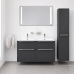 Mereo Mailo, koupelnová skříňka s keramickým umyvadlem 121 cm, antracit, elox AL madlo CN533A