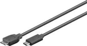 MicroConnect kabel USB C (M) - microUSB3.0 B (M) 0.6m černá / 5000Mbit/s (USB3.1CAMIB3.06)
