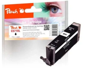 Peach Canon CLI-571XLB, 11ml, kompatibilní - černá