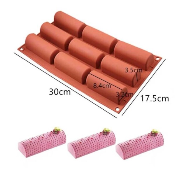 Dortisimo Silikonová forma na pečení/na mražené dezerty Tunely (na 9 ks) 29 x 17 cm