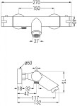 MEXEN/S - Carl sprchový sloup včetně vanové termostatické baterie Kai, chrom 77300240-00