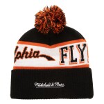Mitchell & Ness Pánská zimní čepice Philadelphia Flyers NHL Block Sweep Pom Knit