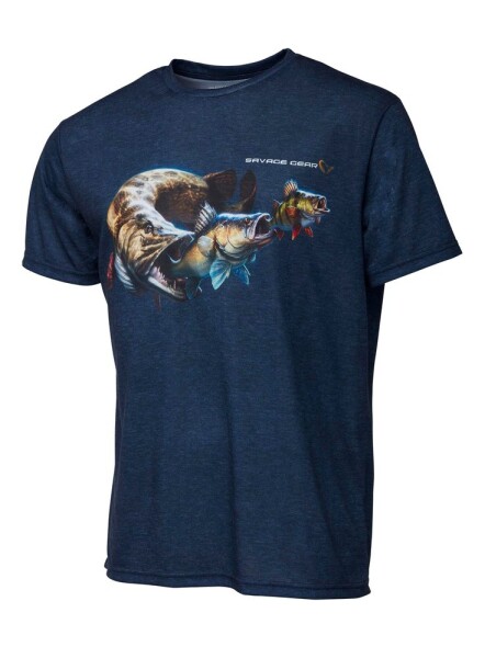 Savage Gear Tričko Cannibal Tee Blue XXL (71586)