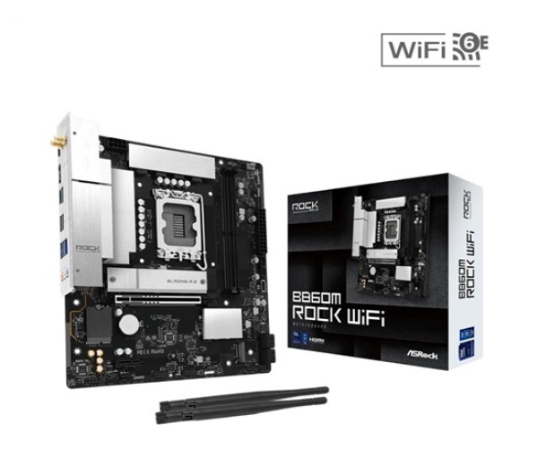 ASRock MB Sc LGA1851 B860M ROCK WIFI, Intel B860, 2xDDR5, 1xHDMI, 1x DP, WiFi, mATX EDF_1883143
