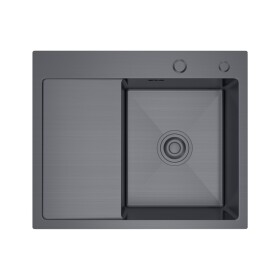 Erga HD, 1-komorový ocelový dřez 580x480x210 mm, pravý, grafitová, ERG-MLS-HD5848RB