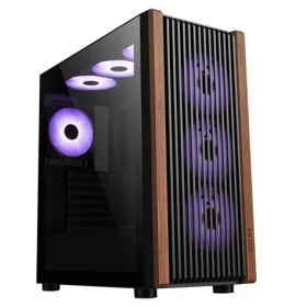 1stCOOL G6 Noble Wood Decor TS ARGB / PC skříň / ATX / 4x ARGB ventilátor 120mm / 1x USB 3.0 + 1x USB-C / tvrzené sklo (ML-G6-NOBLE-USBC-ARGB)