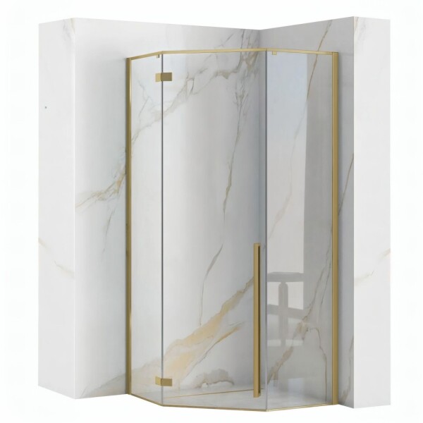 REA/S - Sprchový kout DIAMOND 90x90 BRUSH GOLD Se sprchovou vaničkou Diamond KPL-K6506