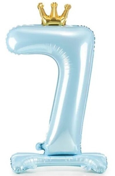 Balónek číslo 7 stojící modrý s korunkou 84 cm Balónek číslo 7 stojící modrý s korunkou 84 cm