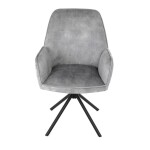 Židle jídelní a konferenční, stříbrná látka v dekoru žíhaného sametu, kovové černé nohy