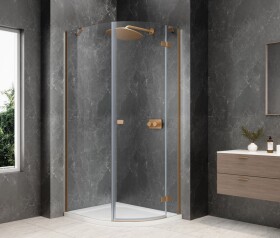 POLYSAN - GLOBE COPPER MATT čtvrtkruhový sprchový kout 800x900, čiré sklo, pravé GB2890RPG