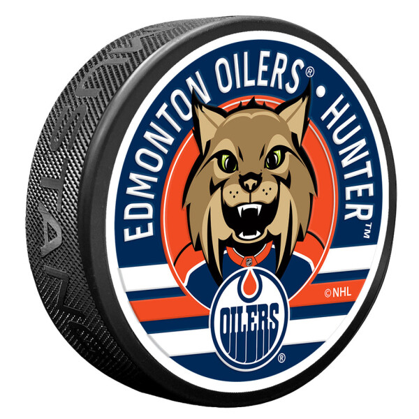 Mustang Puk Edmonton Oilers NHL Hunter Mascot Textured Puck