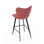 Židle barová, červená látka, černá podnož