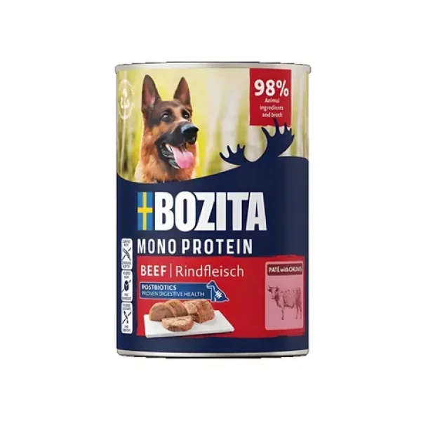 Bozita Monoprotein Paté Beef 400 g / Konzerva pro psy / 100% hovězí protein / Bez obilovin