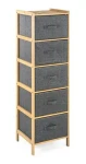 G21 Regál bambusový s 5 košíky / Bambus / 125 x 39 x 12 cm (RG21BAM18011)