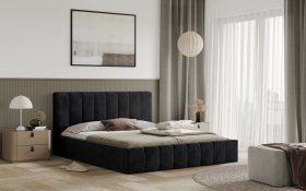 FRONTI Postel RIMINI 160x200 černá s úložným prostorem