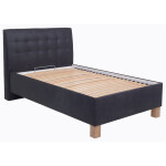 Čalouněná postel Victoria 140x200, černá, bez matrace