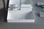 DURAVIT - DuraSquare Umyvadlová mísa 600x470 mm, bez přepadu, s otvorem pro baterii, DuraCeram, WonderGliss, bílá 23546000411