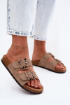 Dámské pantofle Khaki s přezkami Lee Cooper LCW-26-35-4451L 40