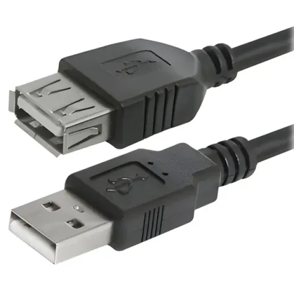 Logo USB 2.0 A-A černá / Prodlužovací kabel / samec - samice / 3 m