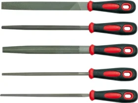 Vorel Sada zámečnických pilníků 200 mm / Pilníky / 5 ks / na kov / křížový sek (TO-25166)