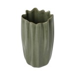 Ferm Living Kameninová váza Nium Dark Sage 23 cm, zelená barva, keramika
