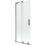 MEXEN/S - Velar L dvoukřídlá posuvná vanová zástěna 80 x 150, transparent, grafit kartáčovaná 896-080-003-01-66