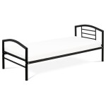 Postel jednolůžková 90x200 cm, kovová černý lesk