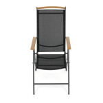 Zahradní židle, hliník, síťovina, šedá, AZC-W1408 GREY