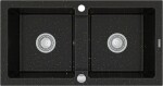 MEXEN Mario granitový dřez 2-miska 820x436 mm, černá kovové zlato 6504822000-75