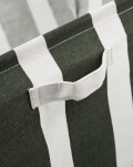 House Doctor Úložný textilní koš Wide Green Stripes, zelená barva, textil
