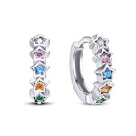 Stříbrné náušnice s barevnými hvězdičkami - stříbro 925/1000, Barevná/více barev