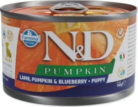 Farmina ND Pumpkin Puppy Lamb, Pumpkin Blueberry 140 g / Konzerva pro psy / štěňata malých plemen / bez obilovin (L4-40011)