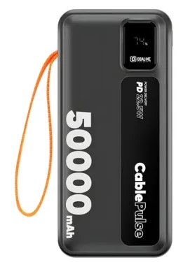 Obal:Me CablePulse 50000mAh 22,5W černá / Powerbanka / integrované kabely / USB-C / USB-A (8596311292507)