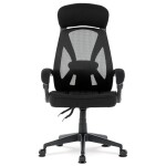 Kancelářská židle, potah černá látka a černá síťovina MESH, houpací mech. s aretací