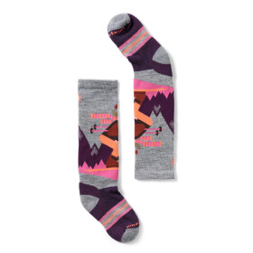 Dětské merino ponožky SMARTWOOL Kids' Wintersport Full Cushion Mountain, Light Gray/Pink velikost: 33-36 (L)