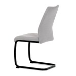 Židle jídelní, světle šedá látka, černé kovové nohy