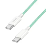 LogiLink USB-C - USB-C zelená / Nylonový kabel / USB 2.0 / 60 W / 1,5 m (CU0348)