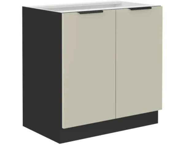 Dolní kuchyňská skříňka Arona, 80 cm, kašmírová/černá