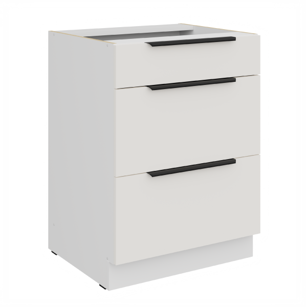 Spodní skříňka Aria 60 D 3S BB - Premium Box Barva korpusu: Bílá, Barva dvířek: WH - Crystal white AFM