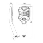 Mereo Eve vanová baterie s talířovou hranatou sprchou, bílá CBE60101SJE