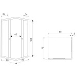 KERRA - Sprchový kout Olga SQ 90x80 (bez vaničky) 5907548118905