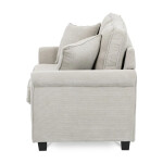 Dvoumístná pohovka, béžová, manšestrová látka, ASB-4170 BGE2