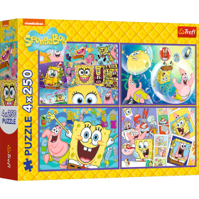 Puzzle Šílený svět Spongeboba 4x250 dílků