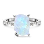 Emporial rhodiovaný prsten DR15554R-SILVER-TOPAZ-MOONSTONE Velikost: 6 (EU: 51-53)