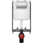 CERANO - Kompletní WC set Basic/Felci - bílá lesklá - WC tlačítko Maxio/Stříbrná - pro zazdění - 53x37 CER-8050BD86086