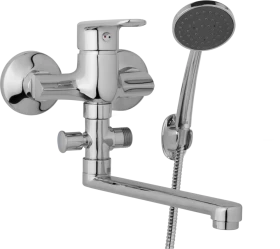 JB Sanitary Nástěnná umyvadlová a sprchová baterie FINERY, rozteč 100 mm, s příslušenstvím, ramínko 200 mm F10 31 01