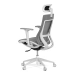 Kancelářská židle, šedá látka, plastový kříž, 3D područky, kolečka pro tvrdé podlahy