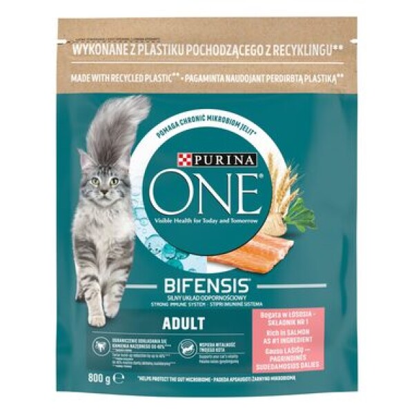 Purina ONE Adult losos & celozrnné obilniny 800 g