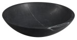 SAPHO - BLOK kamenné umyvadlo na desku Ø 40 cm, matný černý Marquin 2401-35